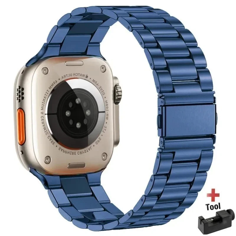 Stainless Steel Strap For Apple Watch Band 45mm Ultra 49mm 41mm 40mm 44mm Strap Metal Bracelet For Iwatch Series 9 10 46mm 42mm
