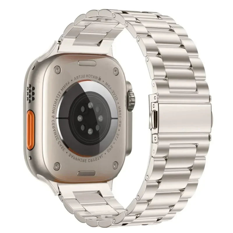 Stainless Steel Strap For Apple Watch Band 45mm Ultra 49mm 41mm 40mm 44mm Strap Metal Bracelet For Iwatch Series 9 10 46mm 42mm