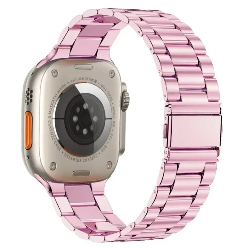 Stainless Steel Strap For Apple Watch Band 45mm Ultra 49mm 41mm 40mm 44mm Strap Metal Bracelet For Iwatch Series 9 10 46mm 42mm