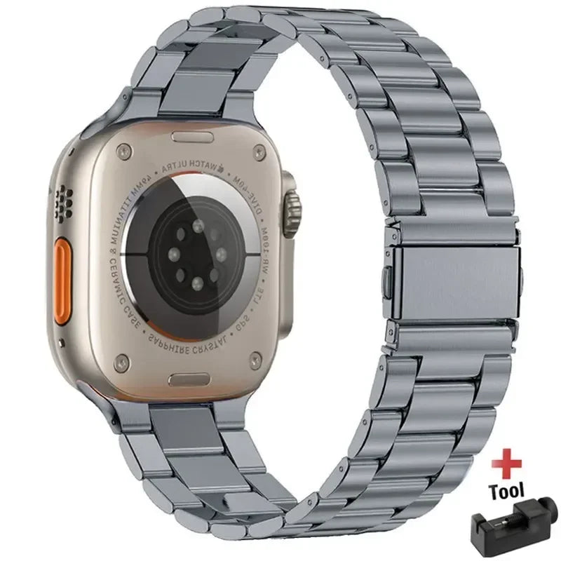 Stainless Steel Strap For Apple Watch Band 45mm Ultra 49mm 41mm 40mm 44mm Strap Metal Bracelet For Iwatch Series 9 10 46mm 42mm