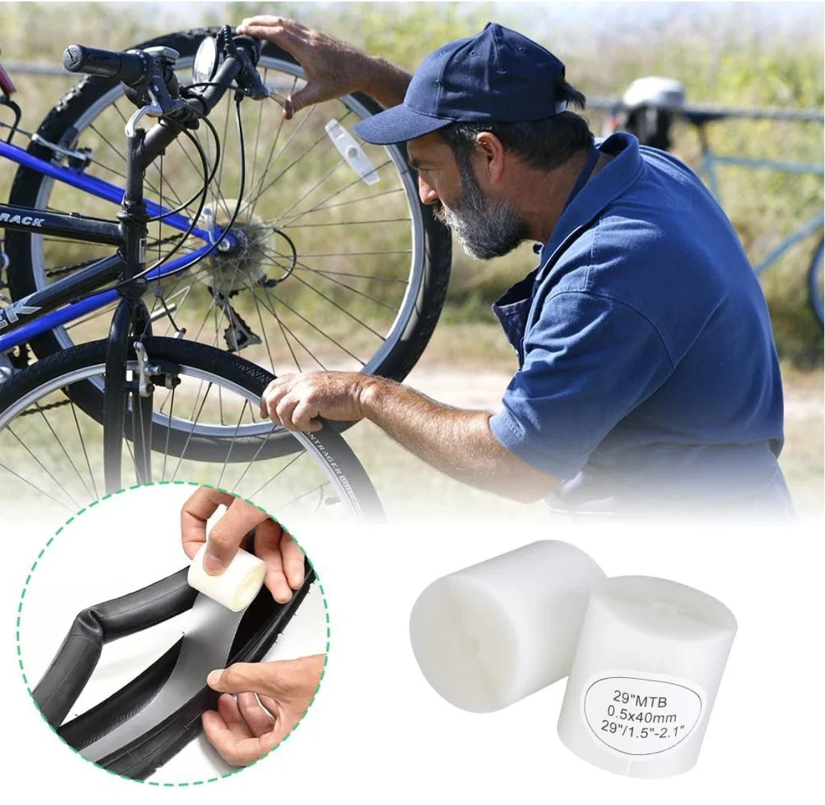 2pcs Tire Liner Bike Puncture Proof Belt Pad Cycling Anti-Puncture Tyre Protector Tape for 700C  29"