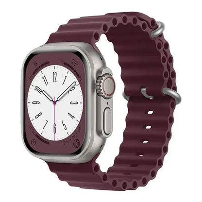 Ocean Strap for Apple Watch Ultra 2 Band 49mm 44mm 40mm 45mm 41mm 42mm 46mm 38mm Silicone Bracelet iWatch Series 10 9 SE 8 7 6 5