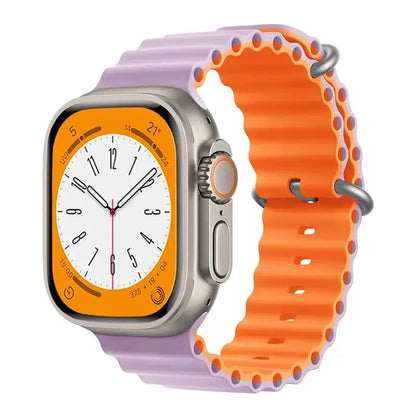 Ocean Strap for Apple Watch Ultra 2 Band 49mm 44mm 40mm 45mm 41mm 42mm 46mm 38mm Silicone Bracelet iWatch Series 10 9 SE 8 7 6 5