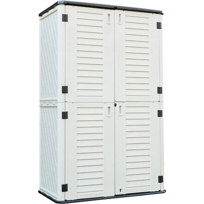 Kinying Outdoor Storage Cabinet, Vertical Storage Shed Perfect to Store Patio Furniture, Garden Tools Accessories,Bike,Beach Cha