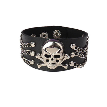 2022 PU Leather Studded Bracelet Punk Bracelet Adjustable Goth Cuff Bracelet Gothic Rivet Buckle Wristband for Men Women