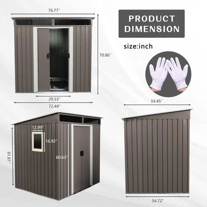 Durable 6x5 Outdoor Metal Shed with Lockable Door for Garden and Tool Storage