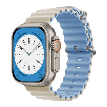 Ocean Strap for Apple Watch Ultra 2 Band 49mm 44mm 40mm 45mm 41mm 42mm 46mm 38mm Silicone Bracelet iWatch Series 10 9 SE 8 7 6 5