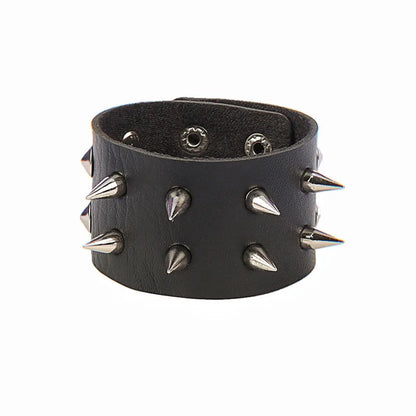 2022 PU Leather Studded Bracelet Punk Bracelet Adjustable Goth Cuff Bracelet Gothic Rivet Buckle Wristband for Men Women