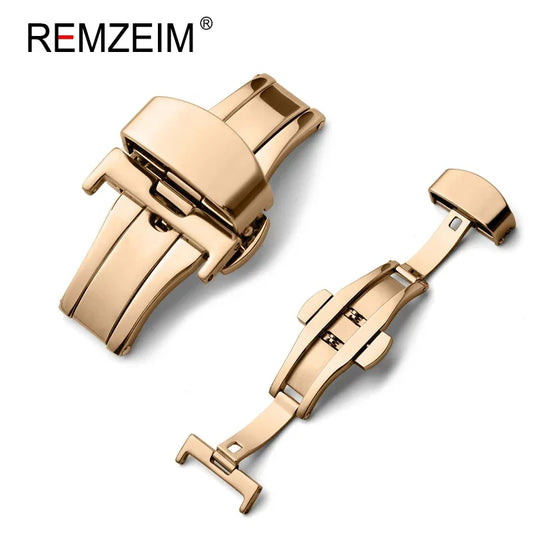 Stainless Steel Butterfly Buckle Watch Strap Button Watchband Metal Clasp 14mm 16mm 18mm 20mm 22mm