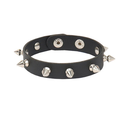 2022 PU Leather Studded Bracelet Punk Bracelet Adjustable Goth Cuff Bracelet Gothic Rivet Buckle Wristband for Men Women