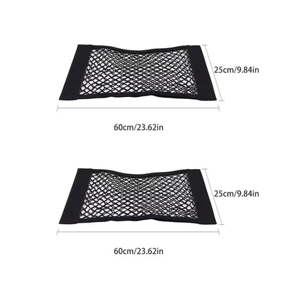 Car Storage Net Stretchable Mesh Pocket Net Magic Elastic Sticker Universal Rear Mesh Trunk Seat Bag Pocket Cage Auto Organizer