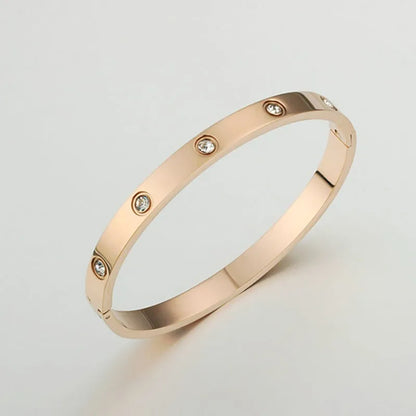 Men's Fashion Sparkling Bangle Bracelet Gold Love Bracelet Light Luxury Ins Hand Jewelry Gift for Women Men