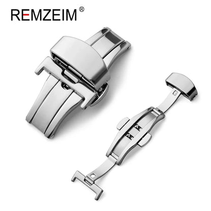 Stainless Steel Butterfly Buckle Watch Strap Button Watchband Metal Clasp 14mm 16mm 18mm 20mm 22mm