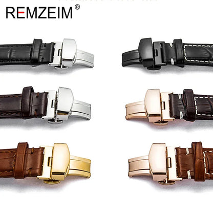 Stainless Steel Butterfly Buckle Watch Strap Button Watchband Metal Clasp 14mm 16mm 18mm 20mm 22mm
